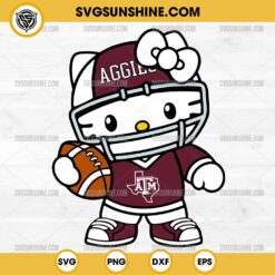 Hello Kitty Texas A&M Aggies football SVG PNG File