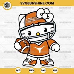 Hello Kitty Texas Longhorns football SVG PNG File