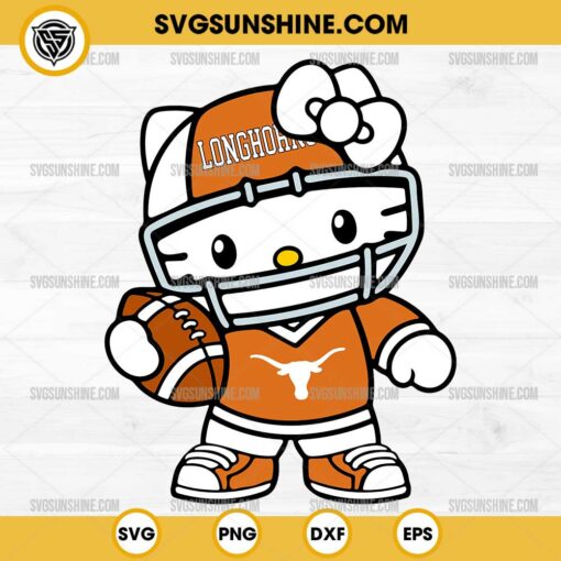 Hello Kitty Texas Longhorns football SVG PNG File