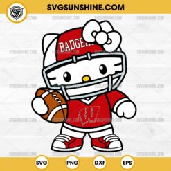 Hello Kitty Wisconsin Badgers football SVG PNG File