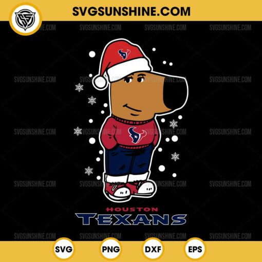 Chill Guy Houston Texans Christmas SVG, Santa Chill Guy Football NFL SVG