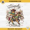 Howdy Christmas PNG, Cowboy Gingerbread Man Ride Horse PNG