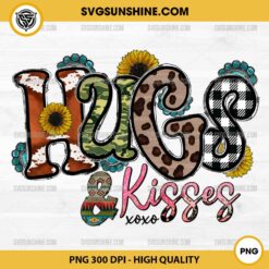 Hugs And Kisses XOXO PNG, Sunflowers Western Valentine PNG