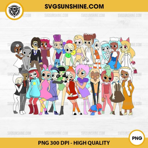 Human Group Of Dandys World PNG, Dandy's world characters humanized PNG