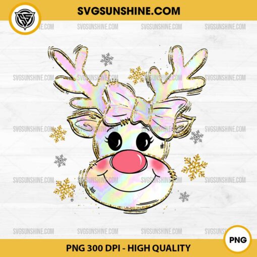 Iridescent Reindeer Christmas PNG File