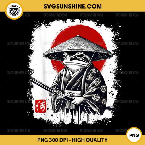 Japanese Anime Samurai Frog PNG