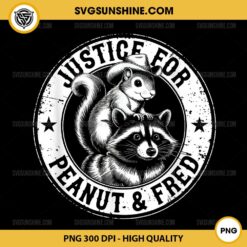 Justice For Peanut & Fred PNG, Cute Squirrel Cowboy Hat & Racoon PNG