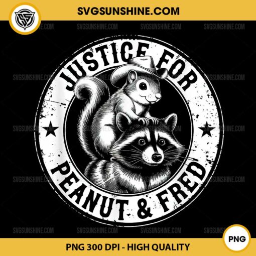 Justice For Peanut & Fred PNG, Cute Squirrel Cowboy Hat & Racoon PNG