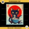 Kawaii Anime Cat Ramen PNG, Black Cat Ramen Noodle PNG