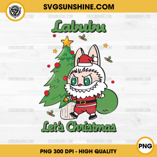 Labubu Let's Christmas PNG, Santa Claus Labubu Christmas PNG