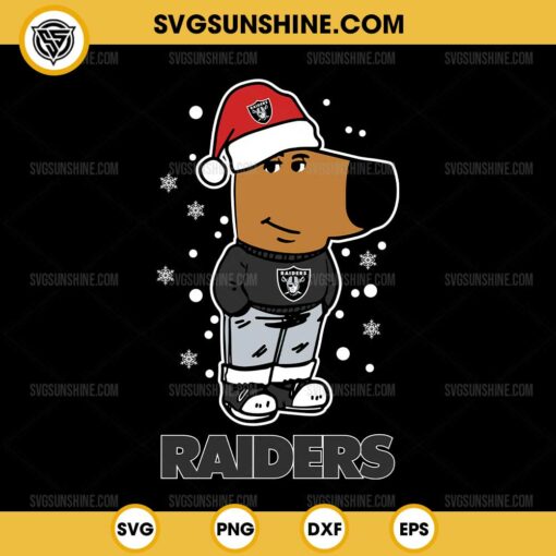 Chill Guy Las Vegas Raiders Christmas SVG, Santa Chill Guy Football NFL SVG