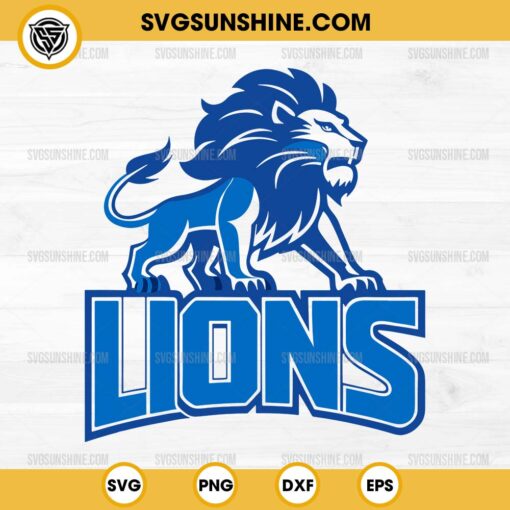 Lions Football SVG, Detroit Lions SVG PNG, Lions Vector Clipart