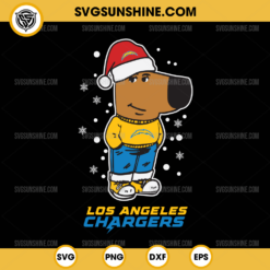 Chill Guy Los Angeles Chargers Christmas SVG, Santa Chill Guy Football NFL SVG