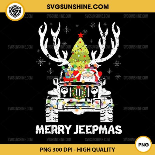 Merry Jeepmas Ugly Light Reindeer Christmas PNG, Christmas Offroad PNG, Reindeer 4x4 Christmas Lights Snow PNG