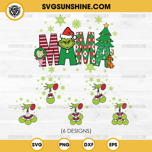 Mama Christmas SVG, Personalized Grinch Hand Christmas SVG PNG