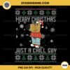 Merry Christmas Just A Chill Guy Dog PNG, Chill Guy Ugly Christmas Sweater PNG