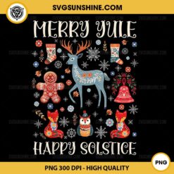 Merry Yule Happy Solstice Christmas PNG, Christmas Reindeer PNG