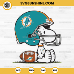 Snoopy Miami Dolphins NFL SVG, Snoopy Football SVG