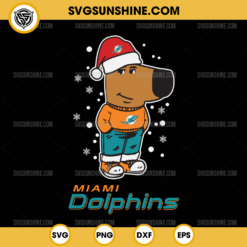 Chill Guy Miami Dolphins Christmas SVG, Santa Chill Guy Football NFL SVG