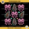 Neon Coquette Bow Christmas Tree Cake PNG, Neon Coquette Christmas PNG