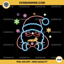 Neon Santa Claus PNG File