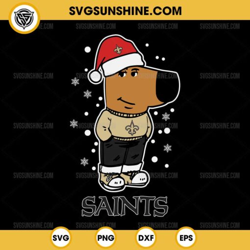 Chill Guy New Orleans Saints Christmas SVG, Santa Chill Guy Football NFL SVG