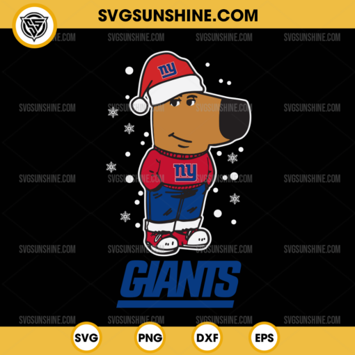 Chill Guy New York Giants Christmas SVG, Santa Chill Guy Football NFL SVG