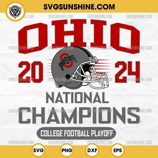 Ohio State Buckeyes 2024 National Champions SVG, Ohio State Buckeyes SVG, College Football Playoff SVG