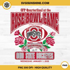 Ohio State Buckeyes CFP Quarterfinal Rose Bowl Game 2024-25 PNG, Ohio State Buckeyes Football 2025 PNG