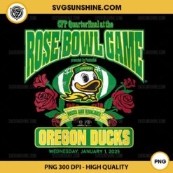 Oregon Ducks CFP Quarterfinal Rose Bowl Game 2024-25 PNG, Oregon Ducks Football 2025 PNG