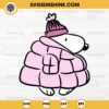 Peanuts Snoopy Pink Puffer Jacket SVG