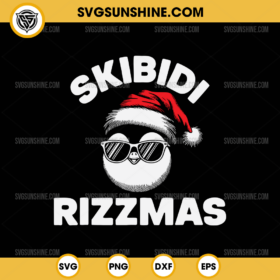 Penguin Skibidi Rizzmas SVG, Funny Christmas Penguin SVG