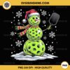 Pickleball Snowman Player Santa Hat Christmas PNG, Pickleball Christmas PNG File