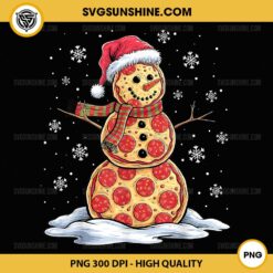 Pizza Snowman Santa Hat PNG, Pizza Christmas PNG File