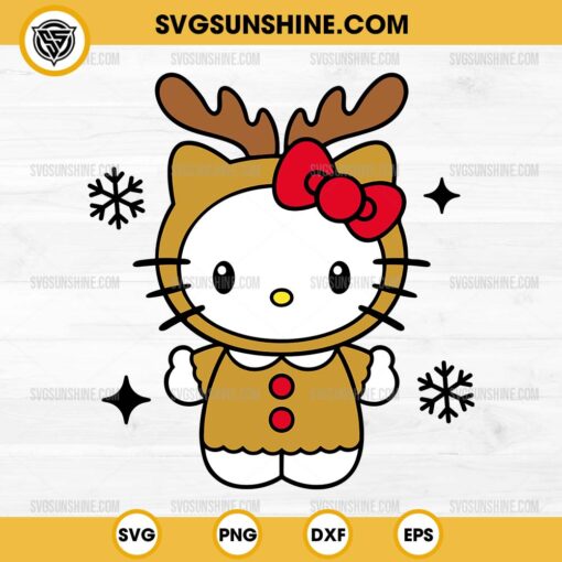 Reindeer Hello Kitty Christmas SVG