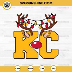 Reindeer KC Chiefs Christmas SVG, Christmas Chiefs SVG, Kansas City Chiefs Football Christmas SVG