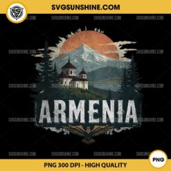 Retro Armenia PNG, Armenia Landscape Vintage Souvenir PNG