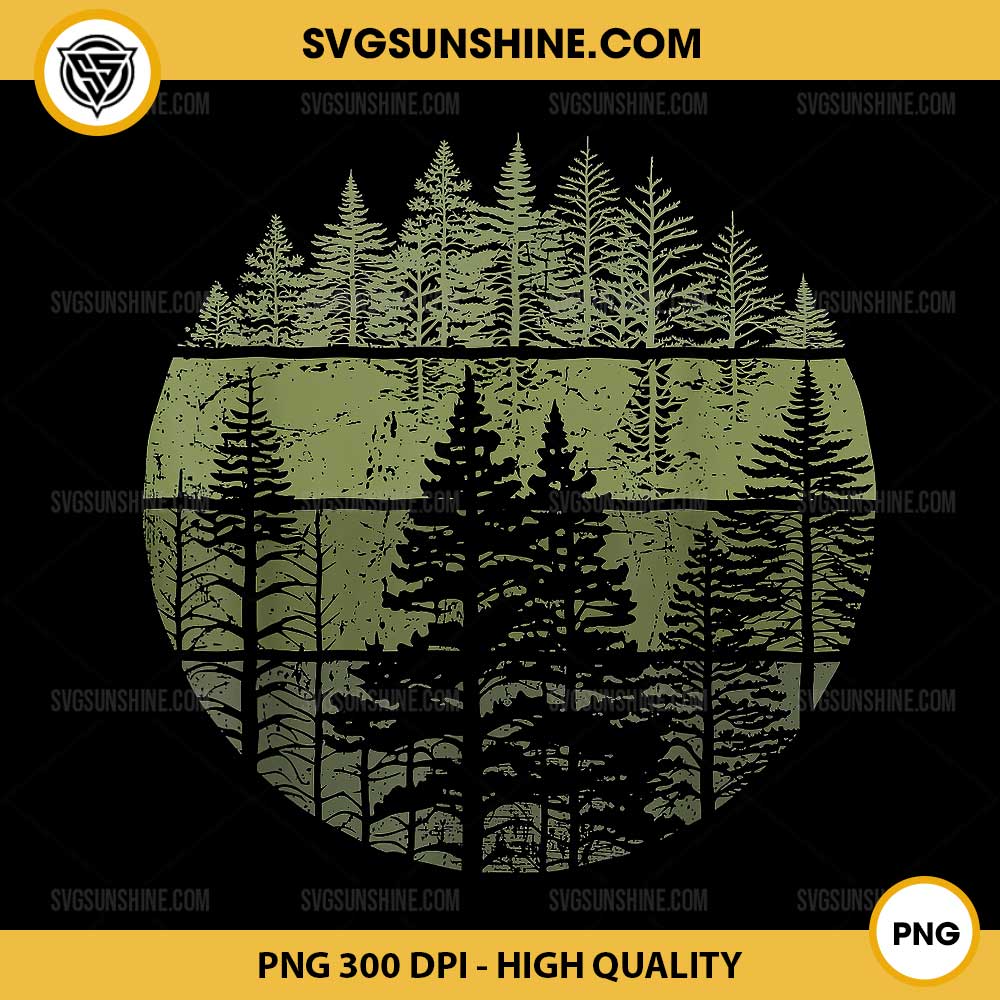 Retro Forest Trees Nature Outdoors PNG, Vintage Forest Trees Nature Outdoors PNG
