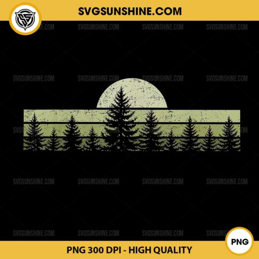 Retro Vintage Forest Trees Nature Outdoors PNG