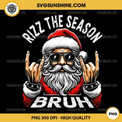 Rizz The Season Bruh Christmas PNG, Rizzmas Santa Claus Rizzler PNG