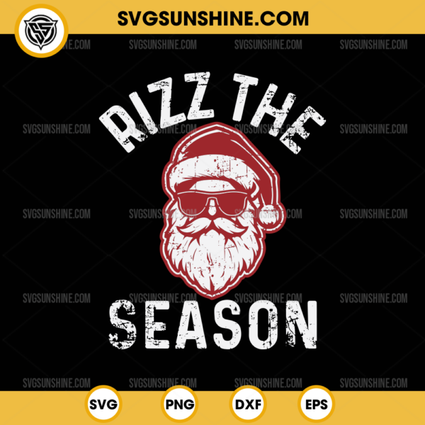 Rizz The Season SVG, Funny Santa Claus Christmas Rizz SVG