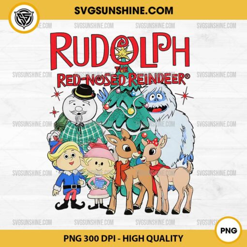 Rudolph the Red-Nosed Reindeer Christmas PNG Digital File Sublimation