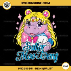 Sailor Moo Deng PNG, Funny Sailor Moon Sailor Moo Deng PNG, Hippo Sailor Moon PNG