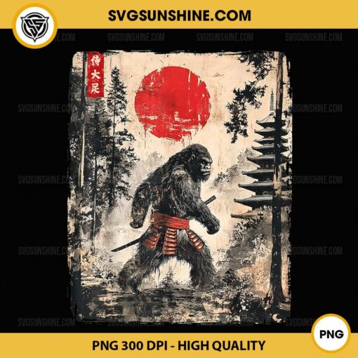 Samurai Bigfoot Japanese PNG File, Bigfoot Samurai PNG