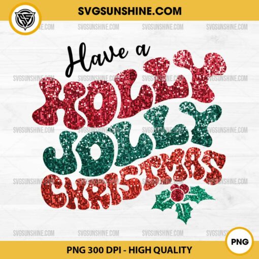 Sequin Have A Holly Jolly Christmas PNG