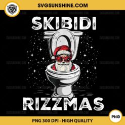 Skibidi Rizzmas PNG, Funny Toilet Santa Christmas PNG