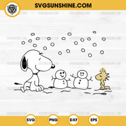 Snoopy Winter SVG, Christmas Snoopy Woodstock Snowman SVG