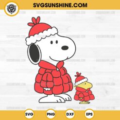 Snoopy & Woodstock Puffer Jacket SVG, Peanuts Snoopy Winter Christmas SVG