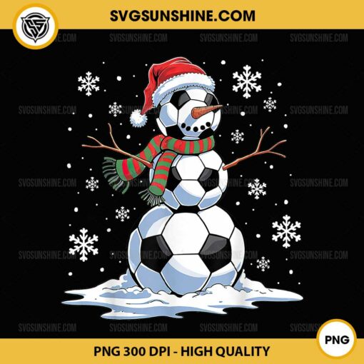 Soccer Snowman PNG, Soccer Christmas PNG File