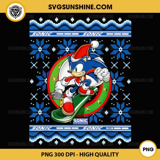 Sonic The Hedgehog Christmas PNG, Sonic Ugly Christmas Sweater PNG